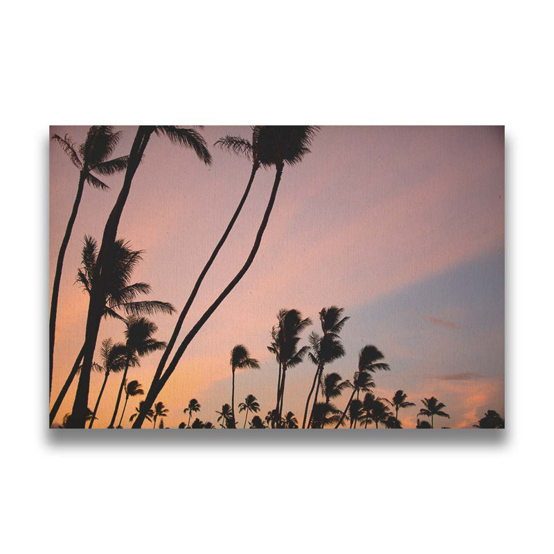 Napili Palm Sunrise par Kelly Wade. Toile giclée sur toile tendue avec cadre flottant, H 30,5 po x l 45,5 po, Noir