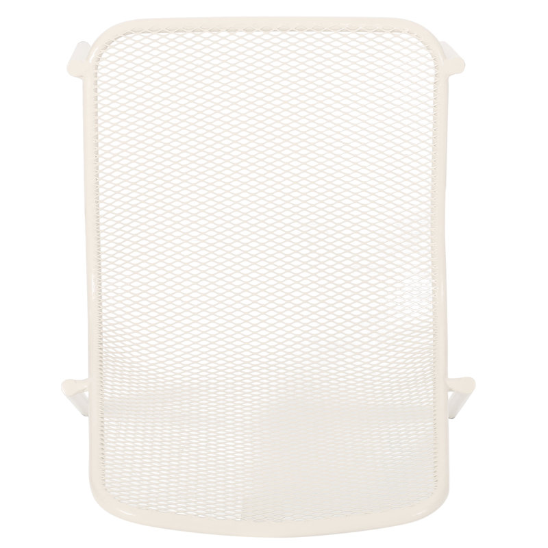 Chaises d'appoint empilables en maille métallique Bisso, Blanc mat
