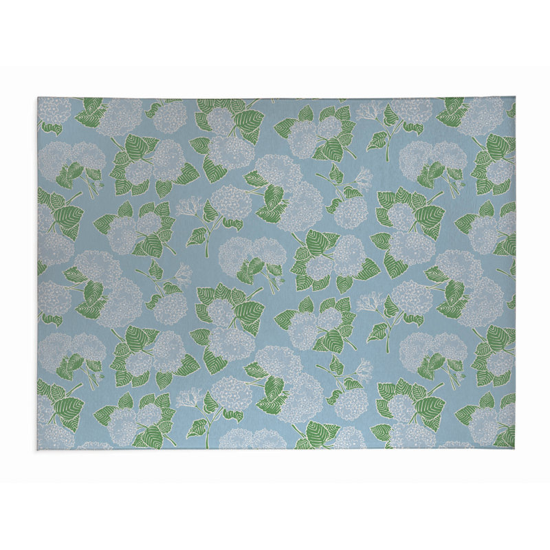 Tapis de bureau léger Hydrangea, L 24 po x P 36 po, Bleu ciel
