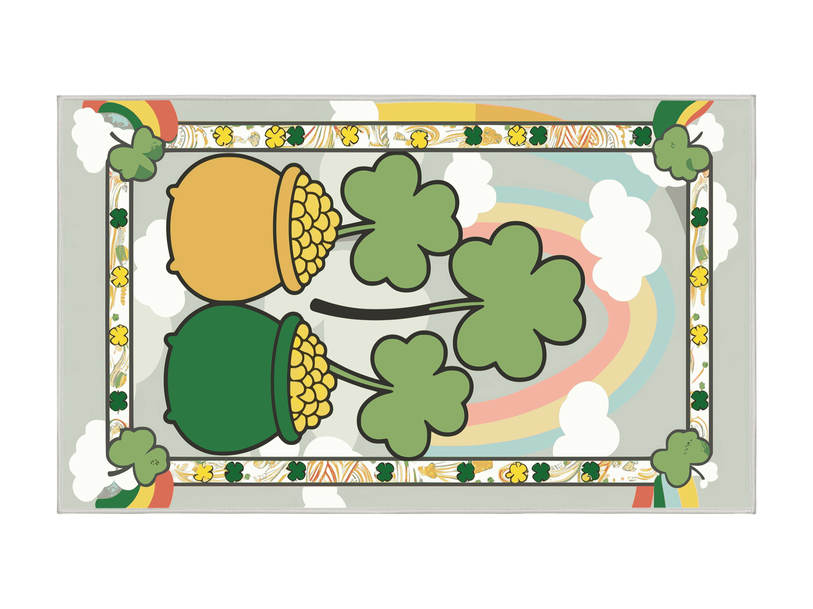 The Holiday Aisle® Saint Patrick's Day Clover Leprechaun Holiday Rug ...
