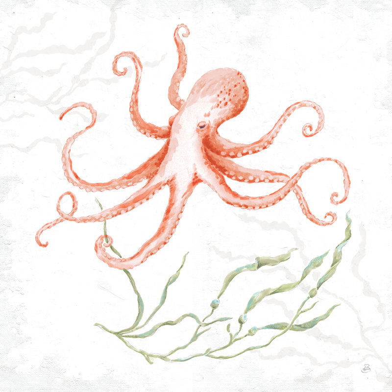 Delicate Sea V Red by Daphne Brissonnet - Wrapped Canvas Art Prints, 51cm H x 51cm W x 3.8cm D