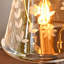 Petite lampe de table moderne en bois massif brun avec abat-jour en verre pour le salon de la chambre à coucher, ampoule incluse