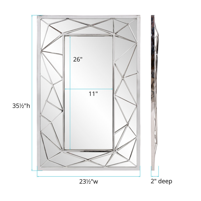 Miroir décoratif carré Sams, 23 po x 35 po