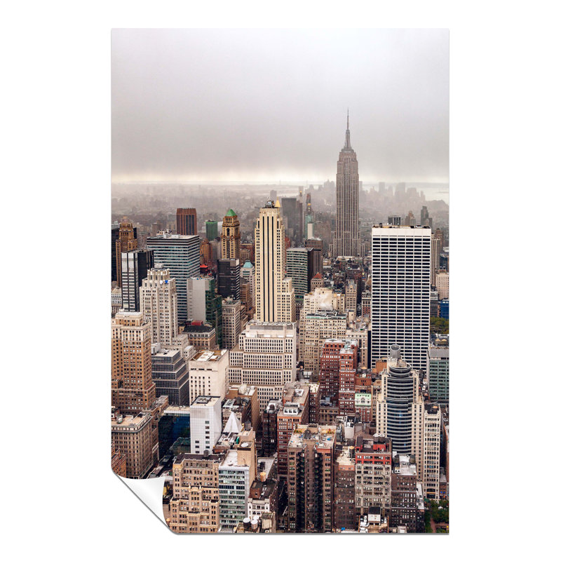 Foggy Day In Manhattan New York City - No Frame Print, 31cm H x 20cm W x 0.5cm D