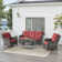 Carolina 5-Person Square Outdoor Conversation Set With 3-Seat Sofa And Coffee Table