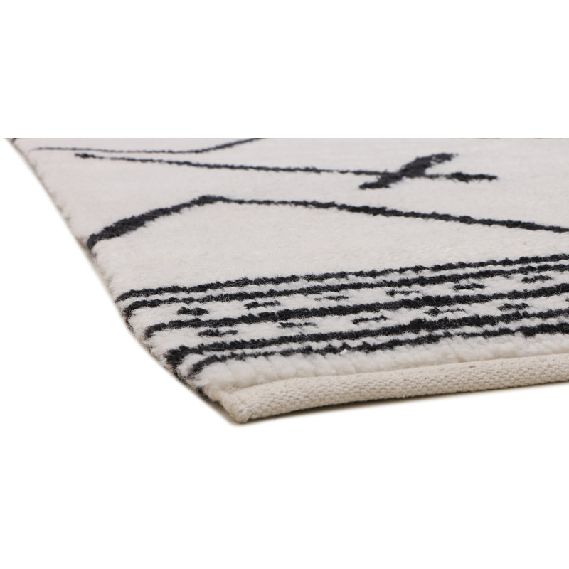 Area Rug in Black/Beige, Rectangle 8' x 10'