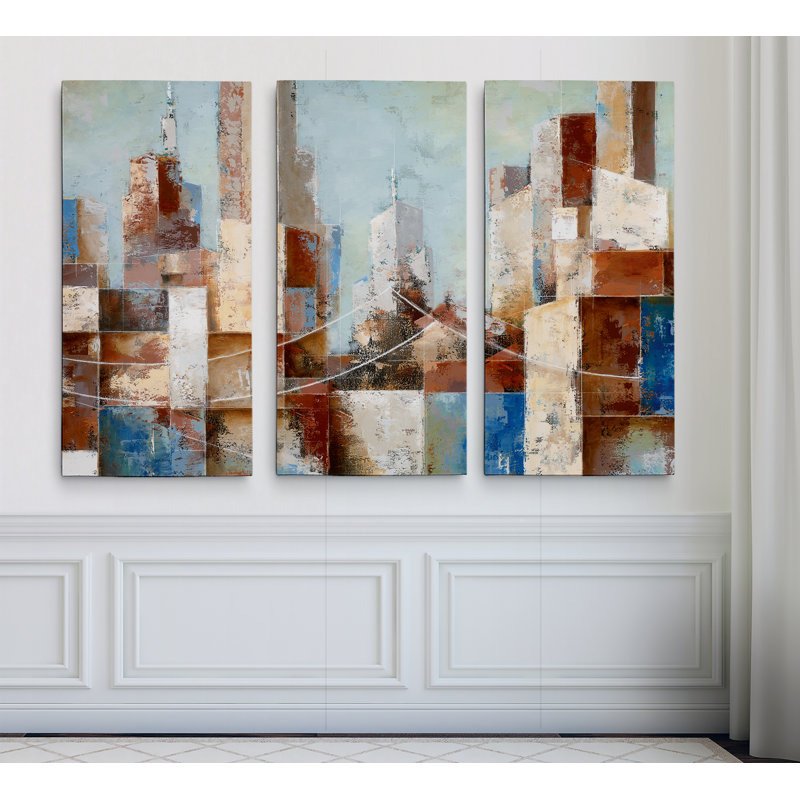 « cityscape », reproduction de peinture à l’acrylique à multiples images sur toile tendue, 24 po x 36 po