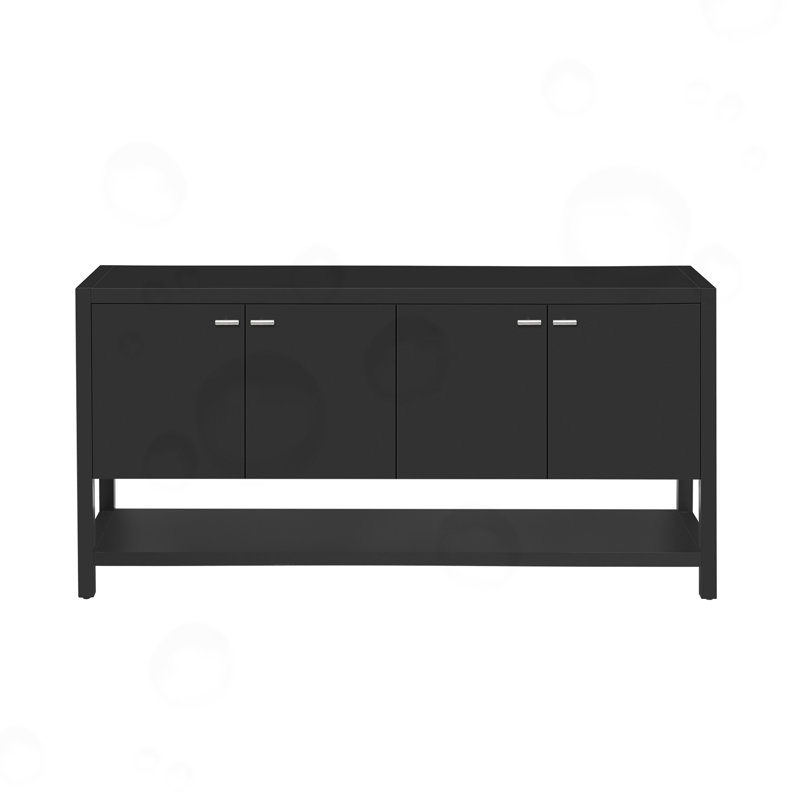 Canapé avec 4 portes et tablette inférieure, Noir