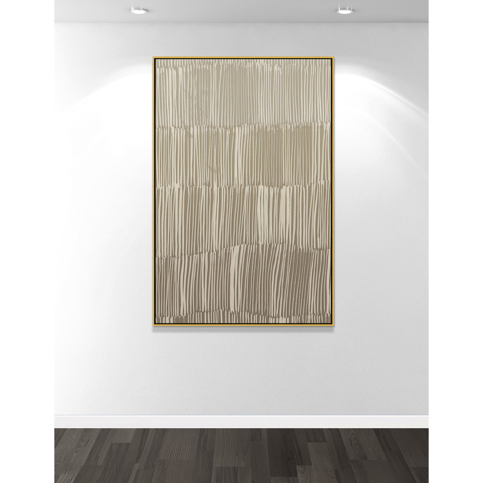 Linear Calm II Print by , 61.5" H x 41.5" W, Gold Floater