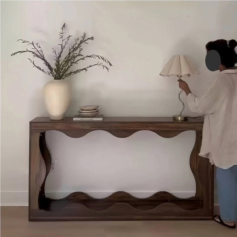 Table de véranda rétro en bois massif de style français