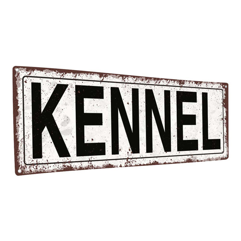 Décoration murale plaque de chenil en métal