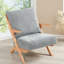 Chaise d'appoint Mid-Century moderne - Structure en bois d'hévéa massif avec revêtement en chenille-151774883-151774888