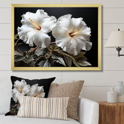 Fleurs d'hibiscus illuminées par Moonlig I sur toile