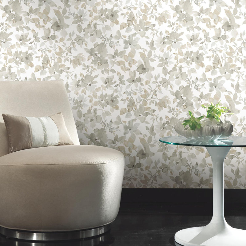 Rouleau de papier peint adhésif floral Cansler