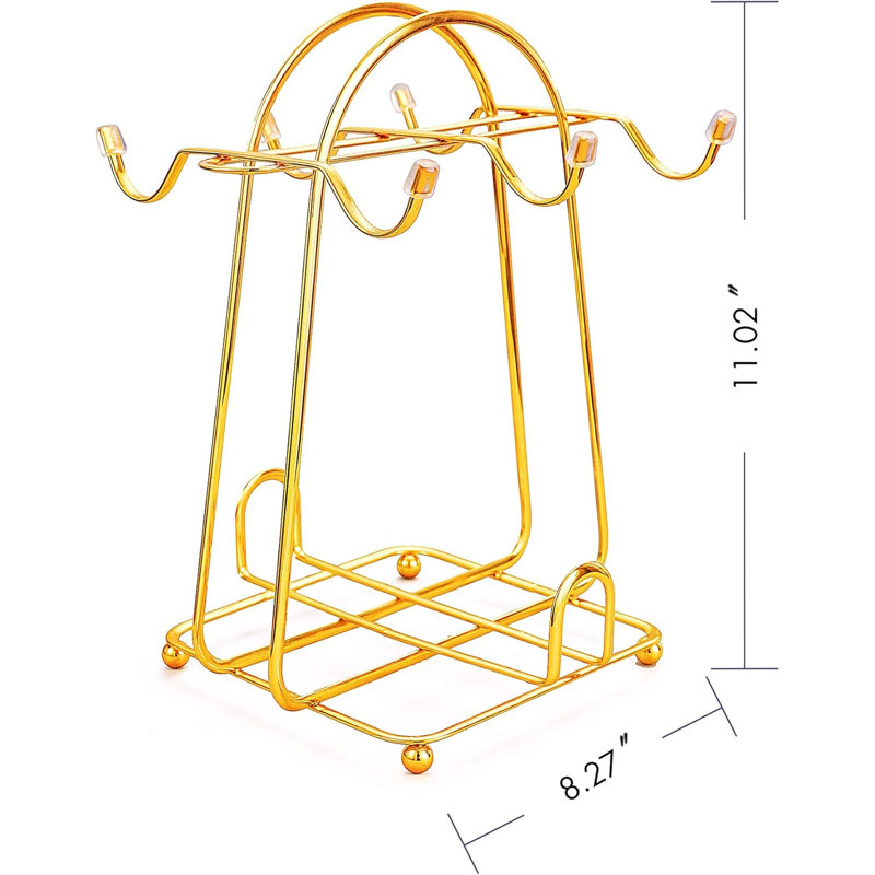 Service de présentoir à support en acier inoxydable pour tasses à thé, support, support en métal doré pour tasses à café et soucoupes