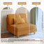 Fauteuil rembourré en velours côtelé orange avec dossier coussiné Seemab-94322393