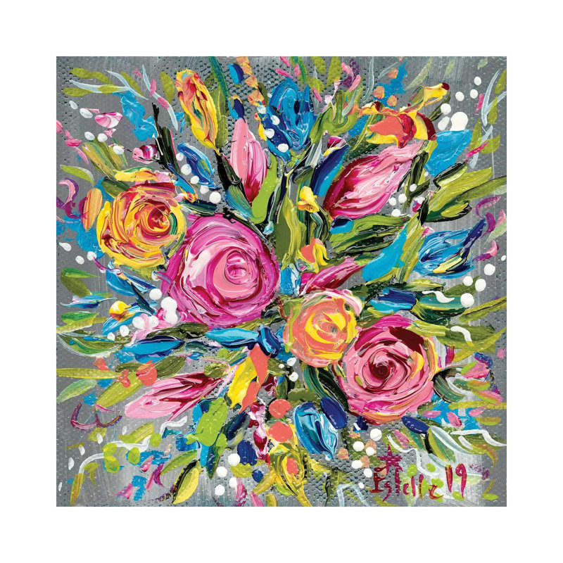 Bouquet de printemps - reproduction d'art sur toile tendue, H 12 po x l 12 po, Toile tendue, Ne s’applique pas