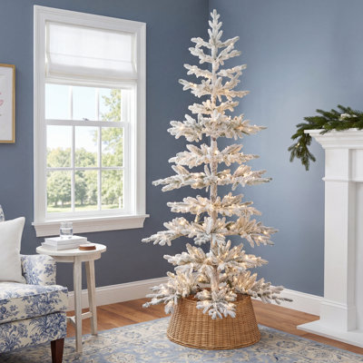 Johvan Frosted Pre-Lit Pine Christmas Tree