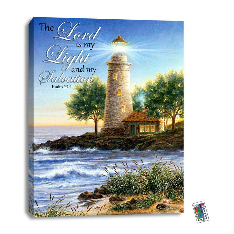 The Lighthouse W/ Scripture 18x24 Fully Illuminated ColorChange LED Print