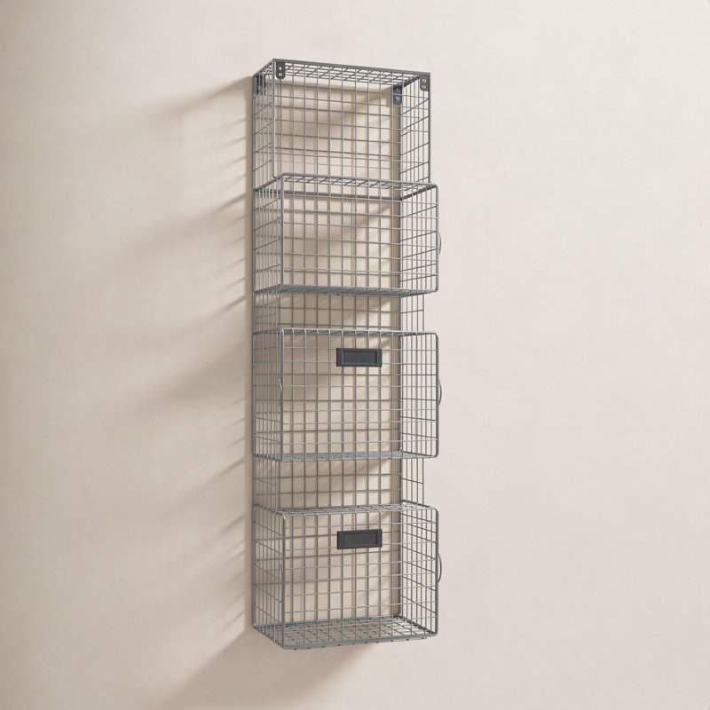 Kieran Metal Wall Organizer with Wall Baskets