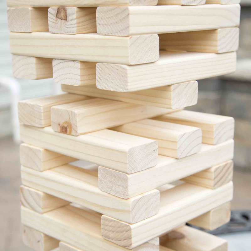 Large Tower Stack Game Hey! Play! Large Wooden Tower Stacking Game & Reviews | Wayfair
