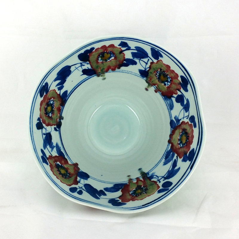 Bol décoratif en porcelaine blanc / vert / rouge