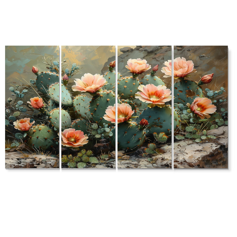 Ensemble de salon Caelan - Floral Cactus Wall Art, H 32 po x l 64 po