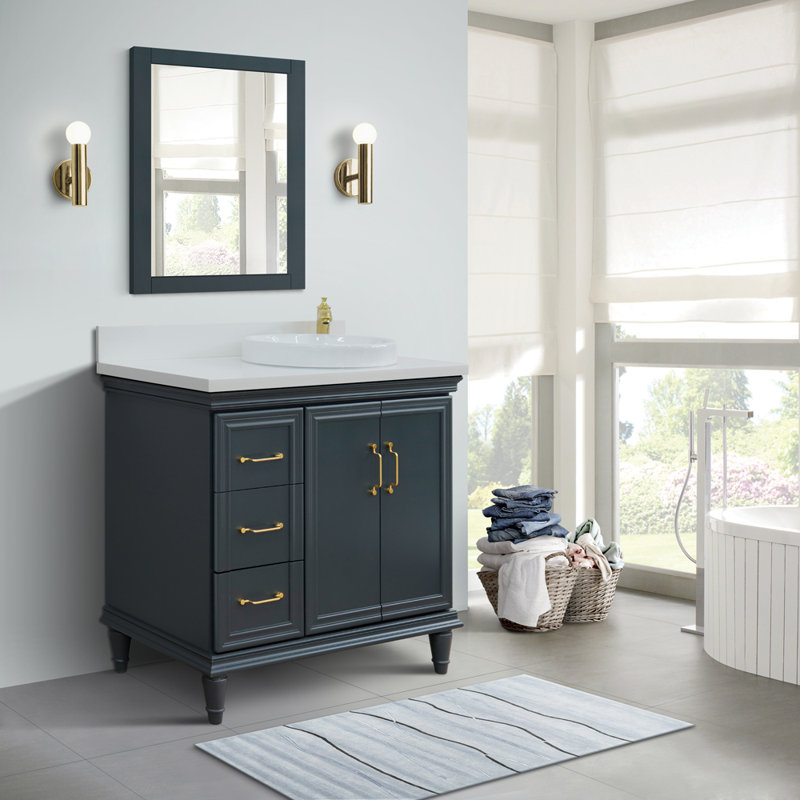 Ensemble de meuble-lavabo simple 37 po Leyton, Gris foncé