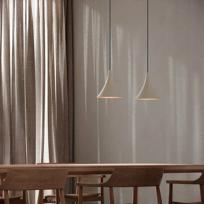 Gota Pendant Light, Sand, Black, 20" H x 9.84" W x 9.84" D