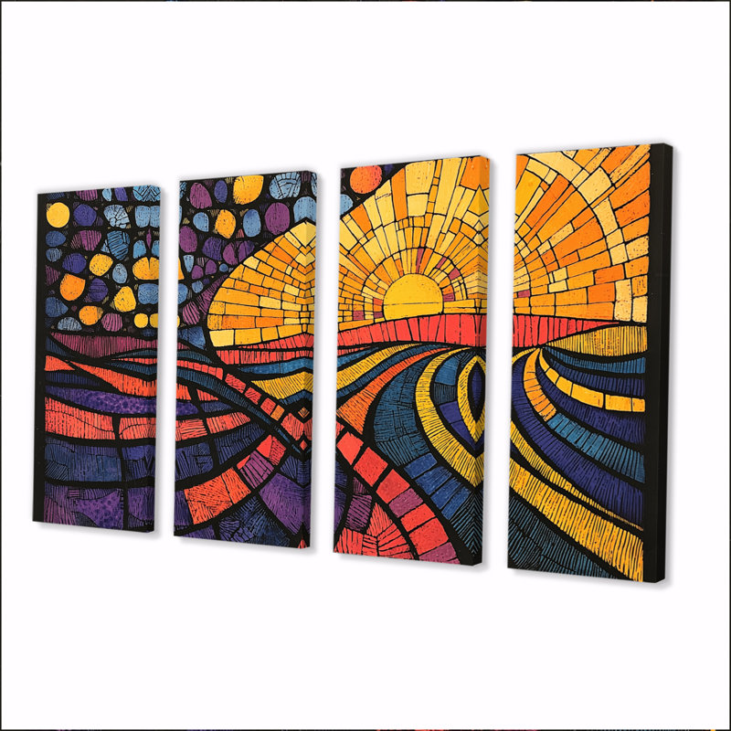 Albertine - Wall Art - Ensemble de décoration murale, H 32 po x l 64 po, 4