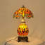 Lampe de table 22 "papillon orange Tiffany, lampe de table classique en vitrail incluse avec 3 sources de lumière