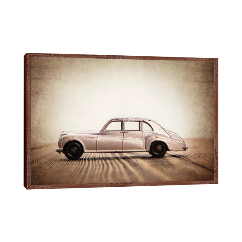 Rolls Royce - Print on Canvas, 66.04 cm H x 45.72 cm W, Classic Brown Wood Framed