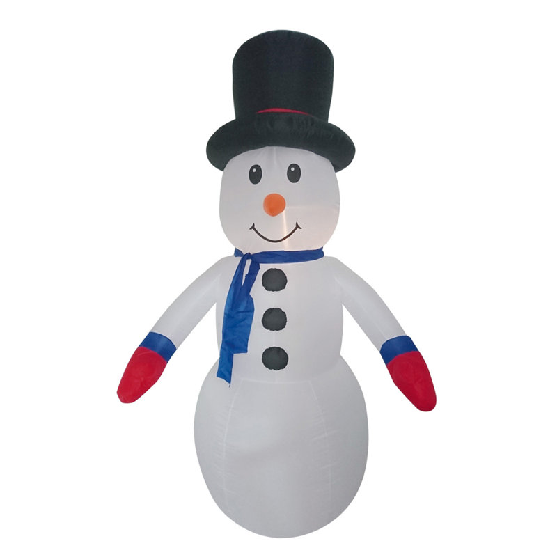 Bonhomme de neige avec lumières disco Idona, Bonhomme de neige avec manteau bleu