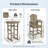 Durable 3-piece Hdpe Patio Dining Set, Rustic Style For Balcony Use
