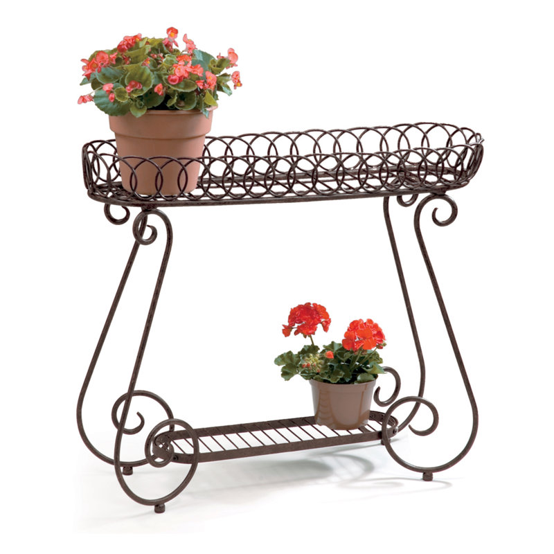 Seaton Metal Plant Stand, Natural Patina Brown