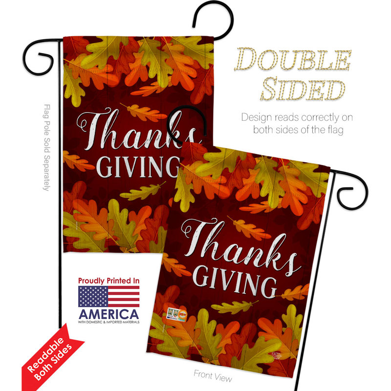 Ensemble de drapeaux en polyester 19 x 13 po Thanksgiving