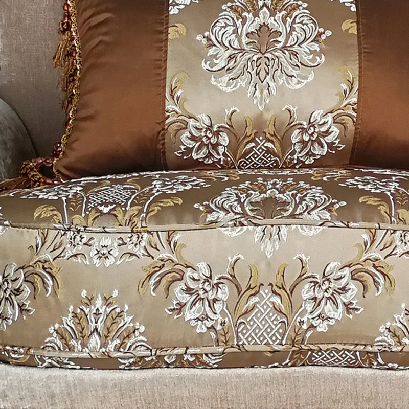 Fauteuil en velours beige / noyer Advaith
