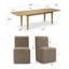 Ensemble de salle à manger extensible en placage de bois véritable de 72 à 104 pouces avec chaises rembourrées-133696303-133696304