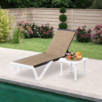 Outdoor Metal Chaise Lounge with Adjustable Positions