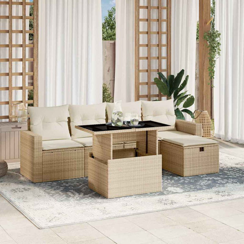 Ensemble de canapé de jardin Vidaxl beige, blanc crème