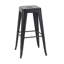 Ensemble de 2 tabourets de comptoir en métal noir mat, tabourets de bar sans dossier de 30 pouces pour la salle à manger-130174409