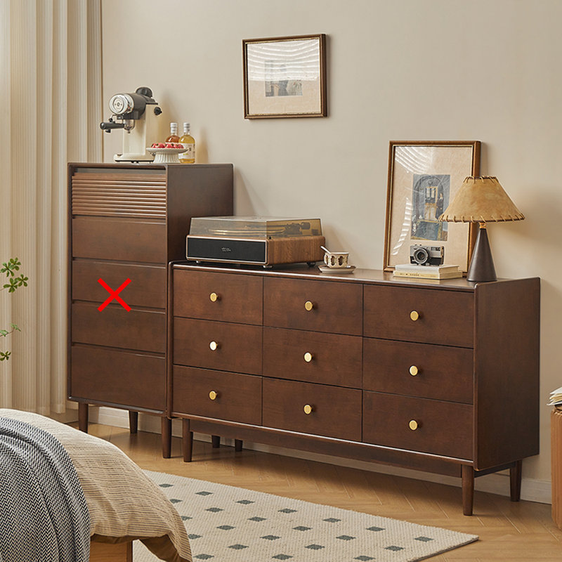 Grande commode décorative de style japonais à grande capacité, Noyer