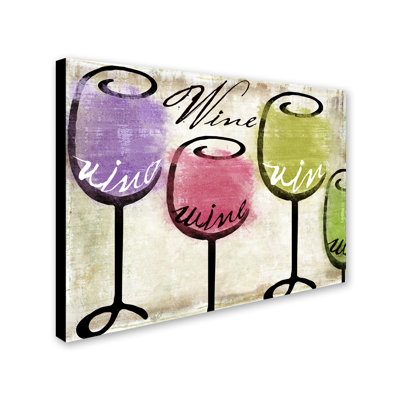 Reproduction d’art sur toile tendue, "wine dégustation iii" par la boulangerie de couleur