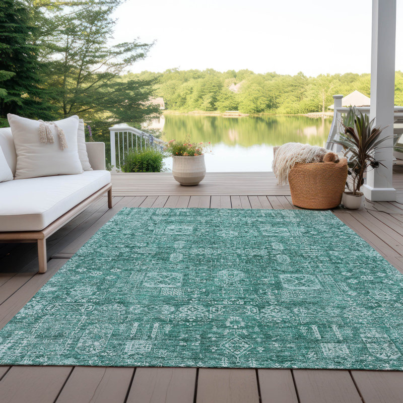 Tapis intérieur / extérieur Ivajla avec envers antidérapant, Rectangulaire 8 pi x 10 pi