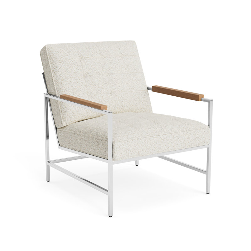 Major Arm Chair, Natural, Berber - Cream, Polished Stainless Steel