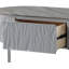 Table basse grise ultrabrillante et chrome