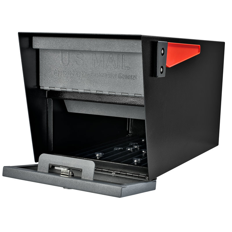 Mail Manager Locking Post Mounted Mailbox, Black