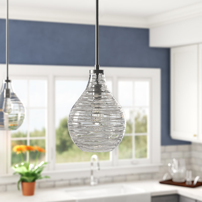1 - Light Single Pendant, Brushed Nickel