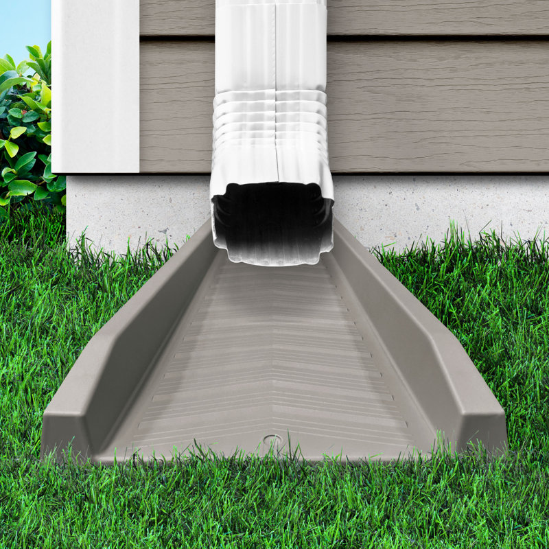 Master Mark Splash Block Plastic Downspout Extensions, Grey