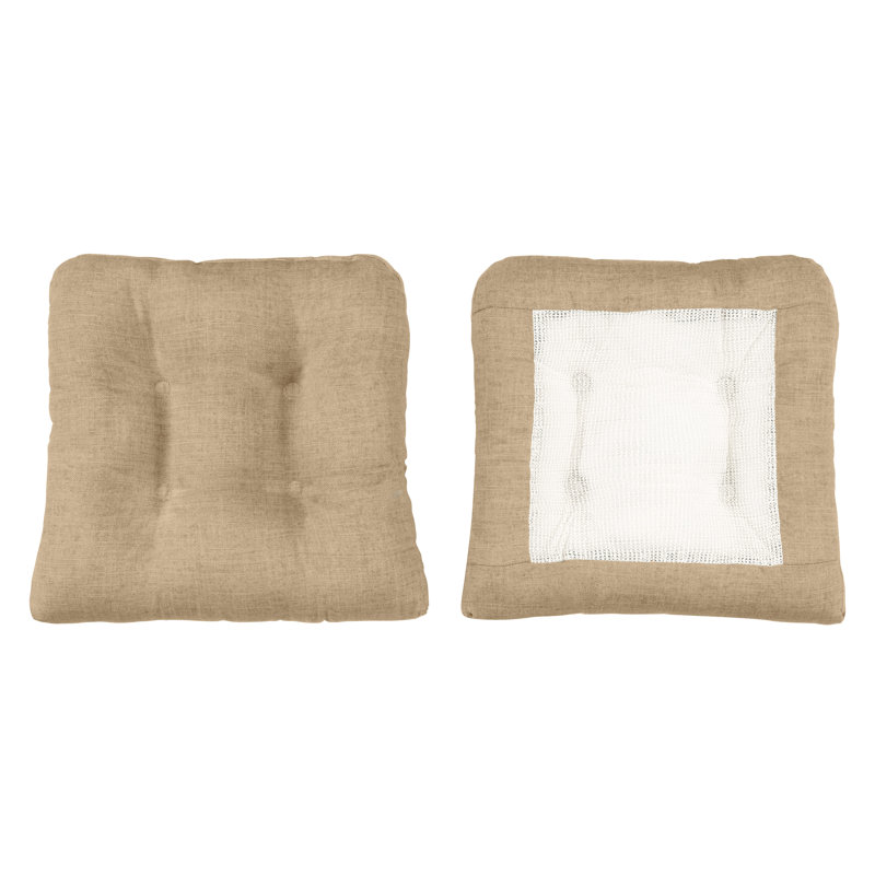 Coussin de chaise antidérapant, Brun clair, L 16 po x P 16 po
